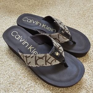 Calvin Klein Kids Black and Brown Sandals